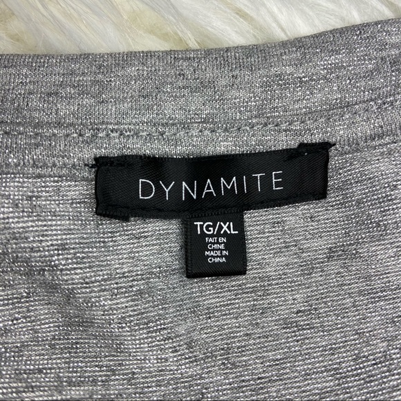 DYNAMITE Grey Metallic T-Shirt - Picture 7 of 8